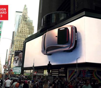 Este es el noveno año consecutivo que iF Design Award premió a Hyundai Motor. La foto corresponde a la llamativa publicidad digital en el Times Square en Nueva York.
