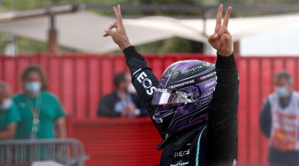 Lewis Hamilton celebra su triunfo en el Gran Premio de España. Foto: EFE